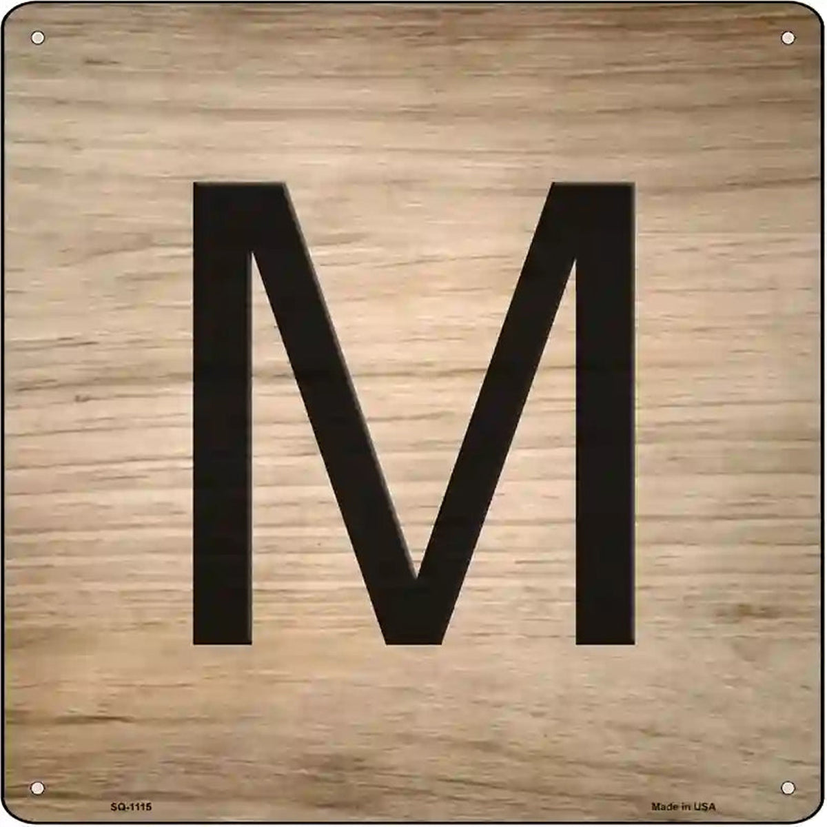 M Letter Tile Novelty Metal Square Sign