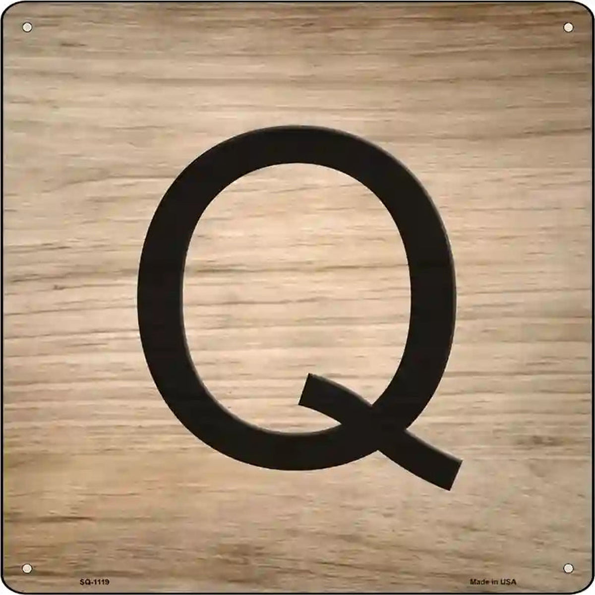 Q Letter Tile Novelty Metal Square Sign
