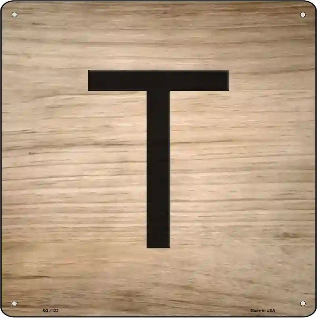 T Letter Tile Novelty Metal Square Sign