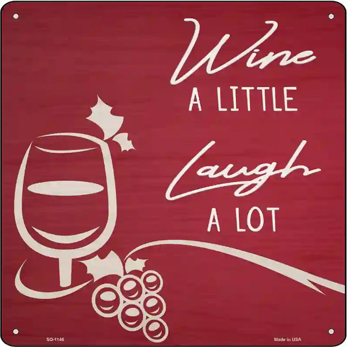 Wine A Little Novelty Metal Square Sign