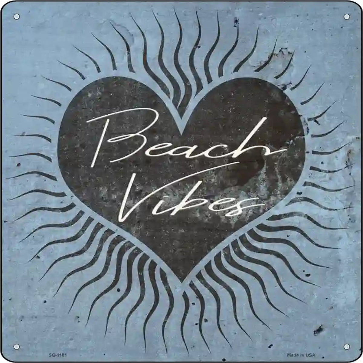 Love Beach Vibes Novelty Metal Square Sign