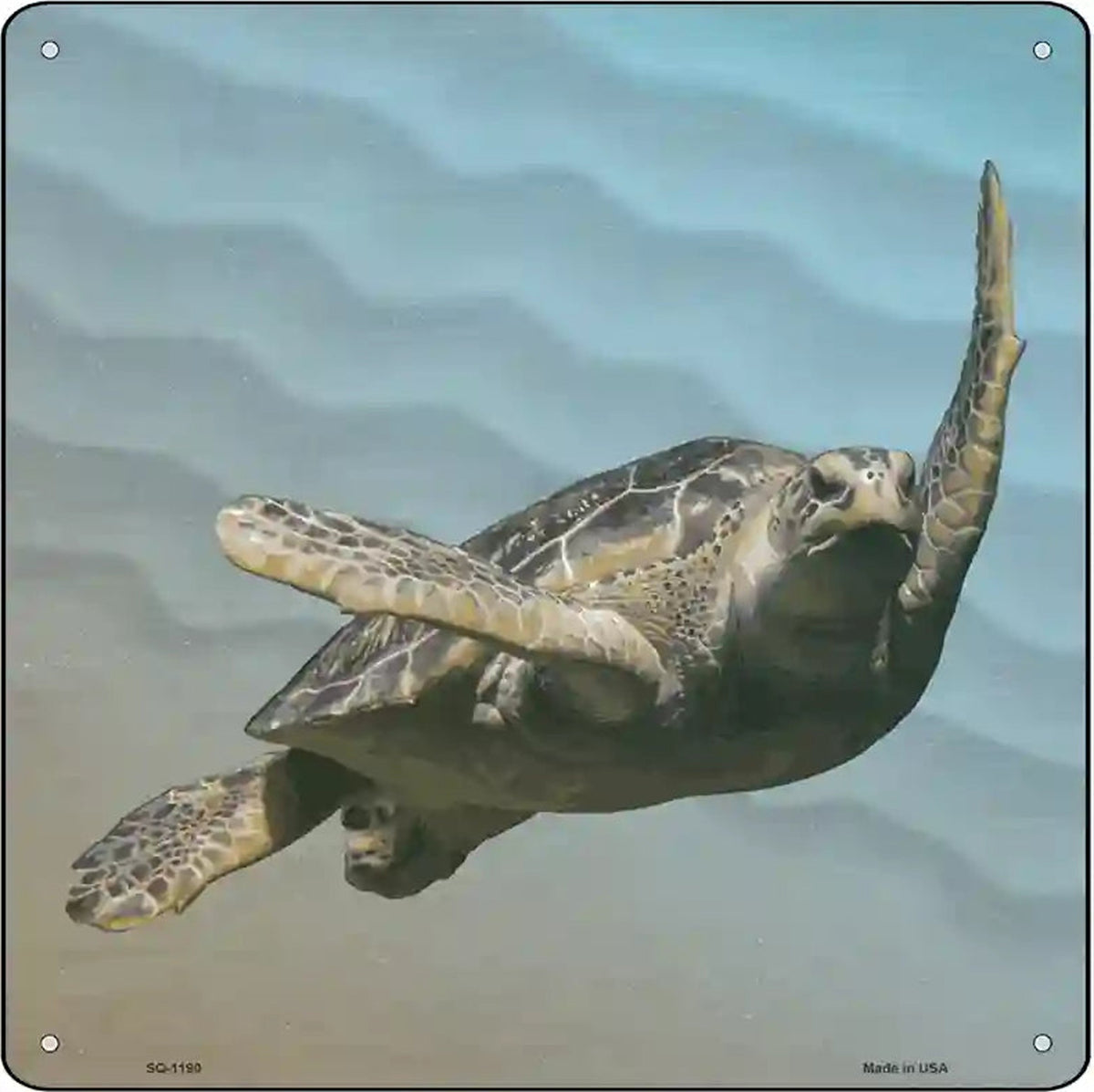 Seaturtle Picture Novelty Metal Square Sign
