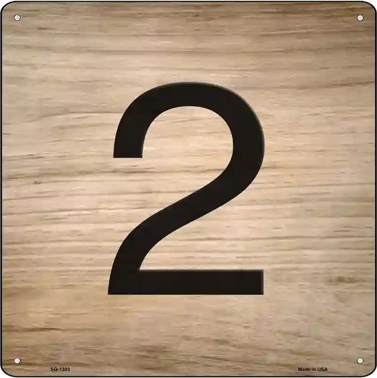 2 Number Tiles Novelty Metal Square Sign