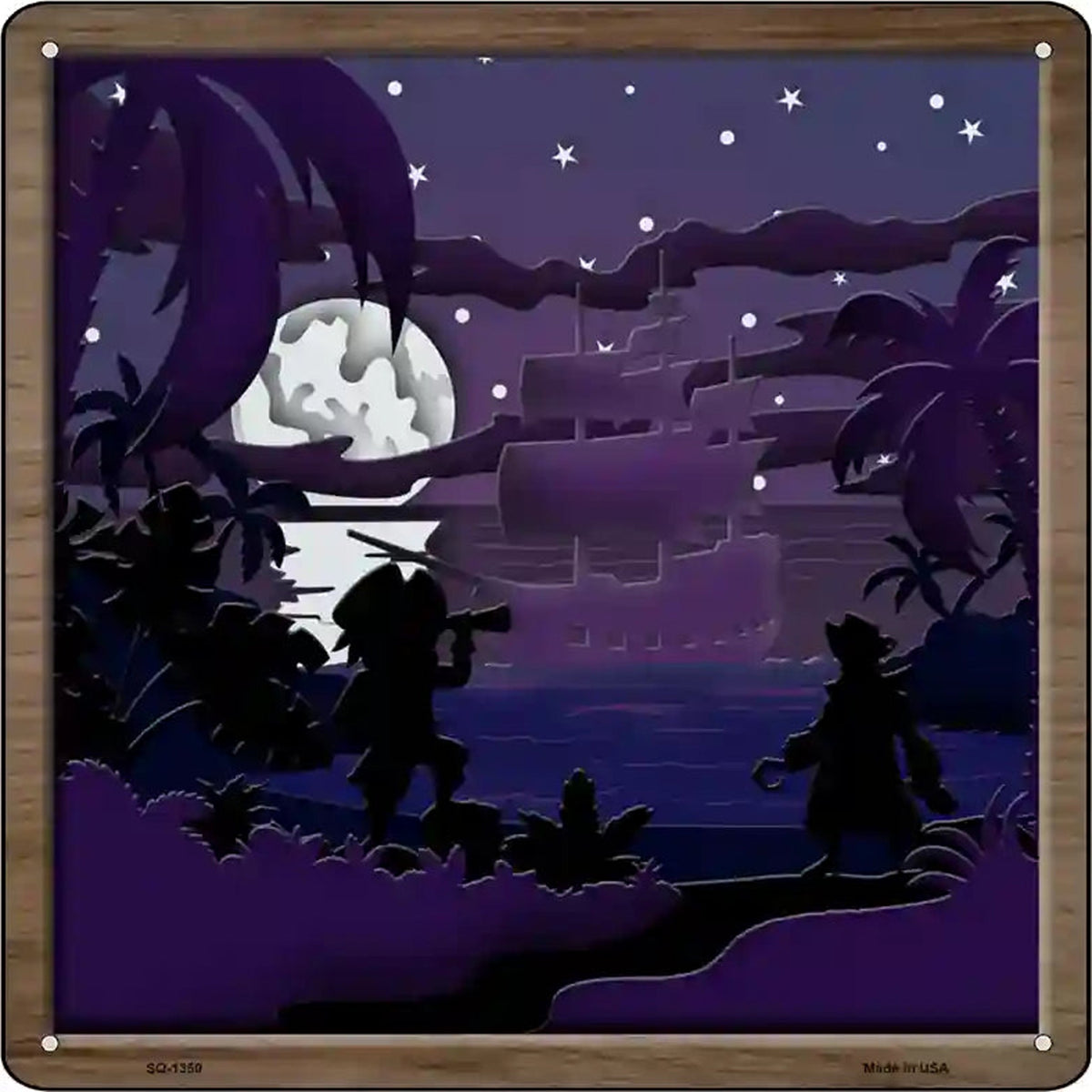 Pirates Shadow Box Novelty Metal Square Sign