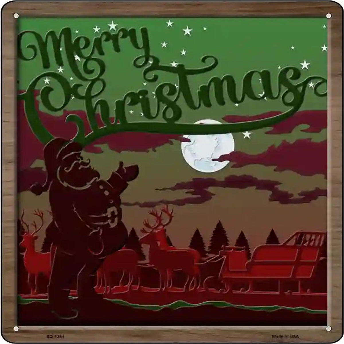 Merry Christmas Shadow Box Novelty Metal Square Sign