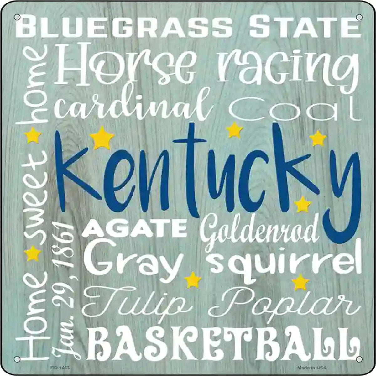 Kentucky Motto Novelty Metal Square Sign
