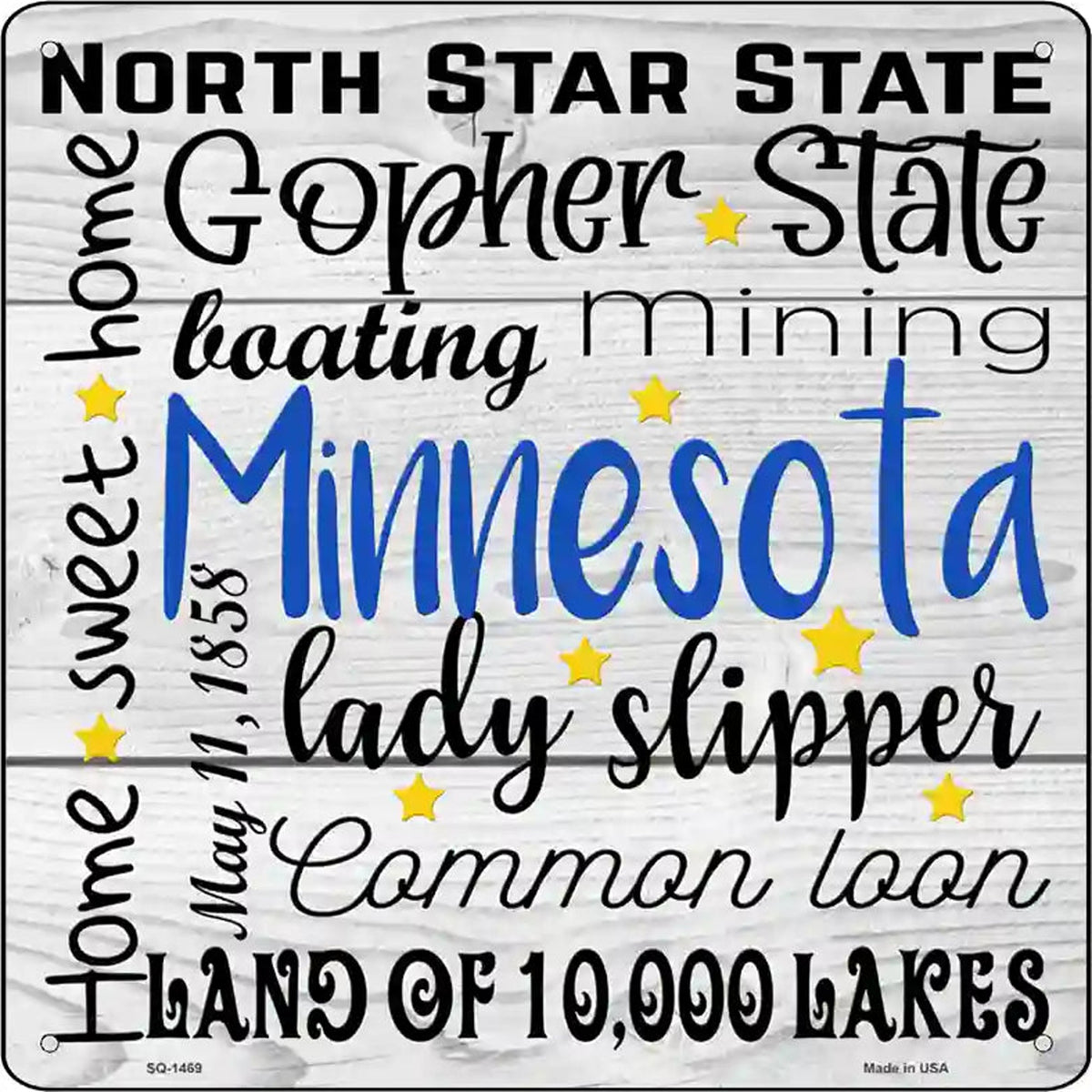 Minnesota Motto Novelty Metal Square Sign