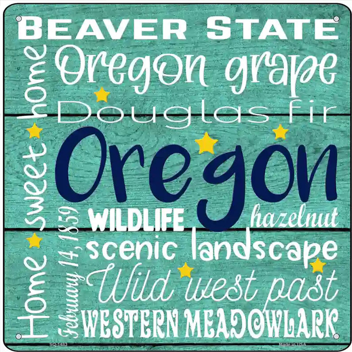 Oregon Motto Novelty Metal Square Sign
