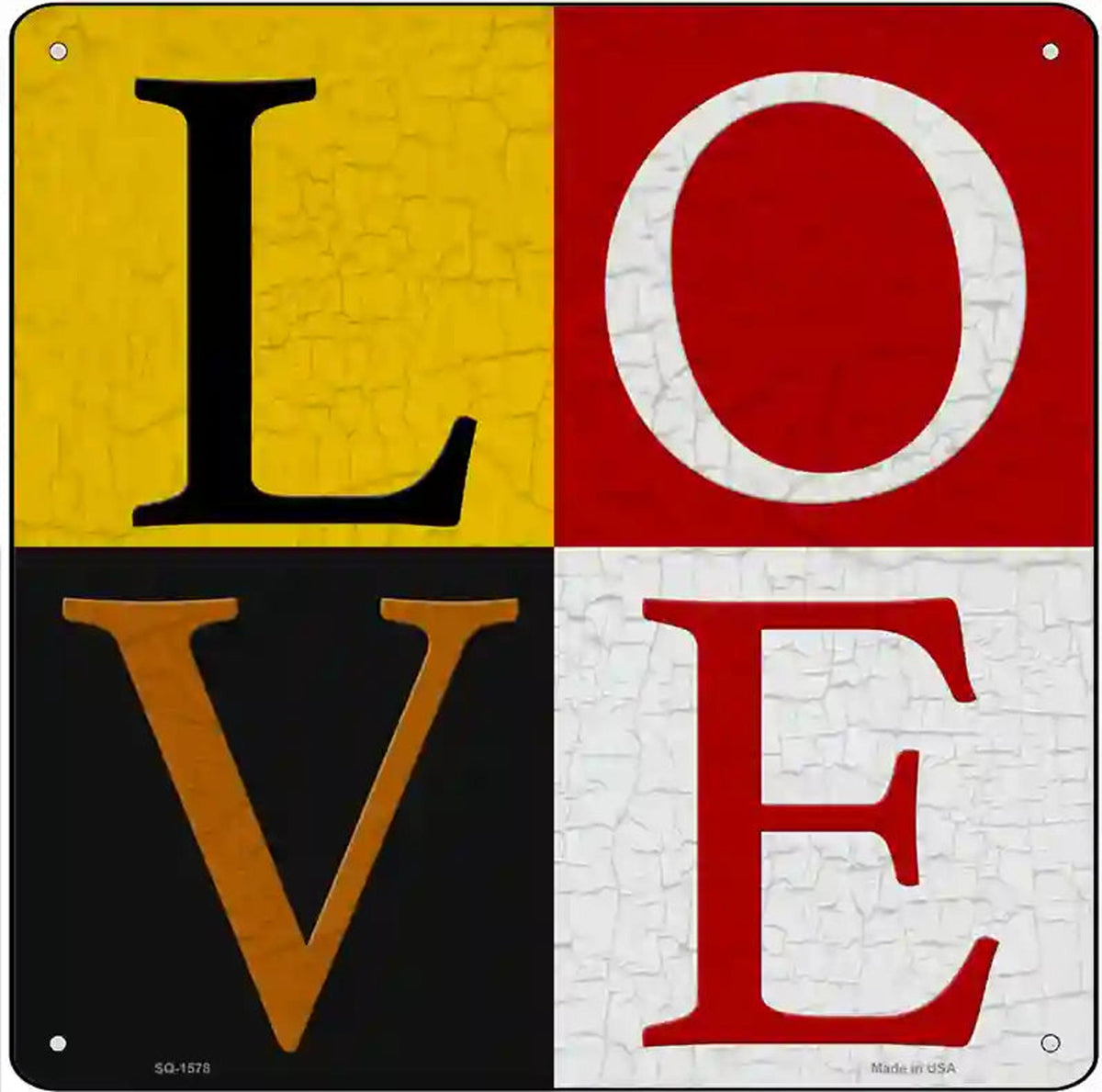 LOVE Novelty Metal Square Sign