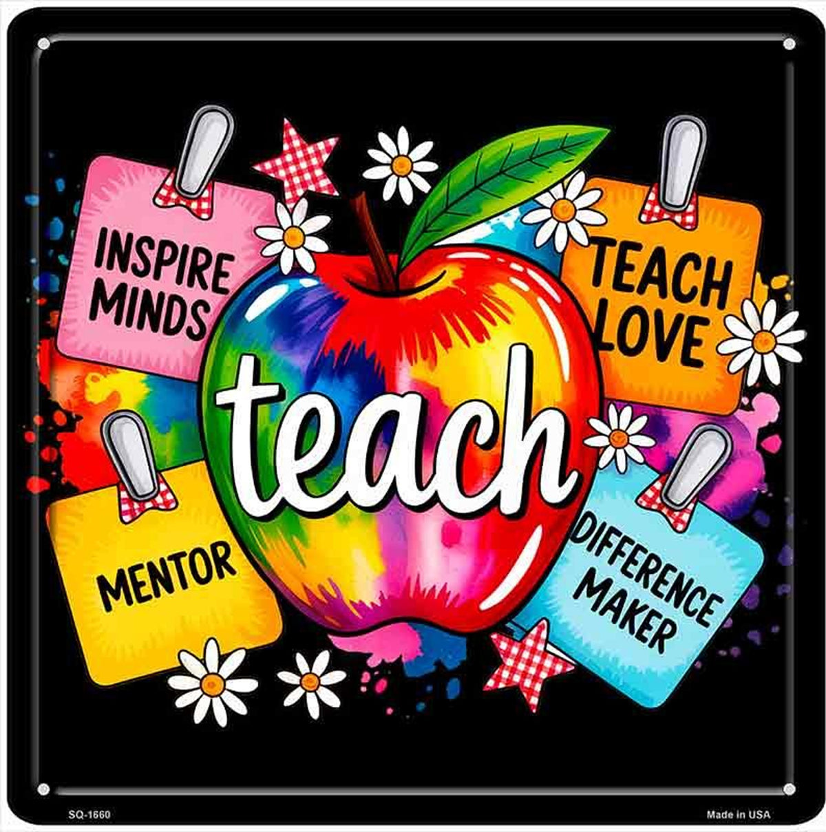 Teaching Apple Novelty Metal Square Sign