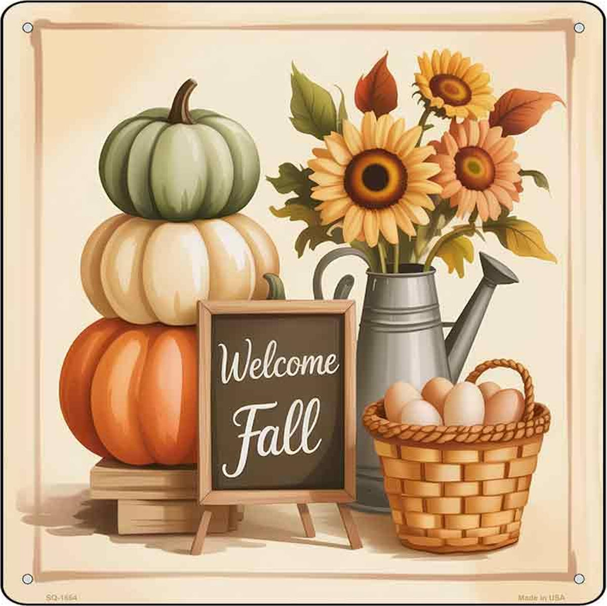 Welcome Fall Photo Novelty Metal Square Sign
