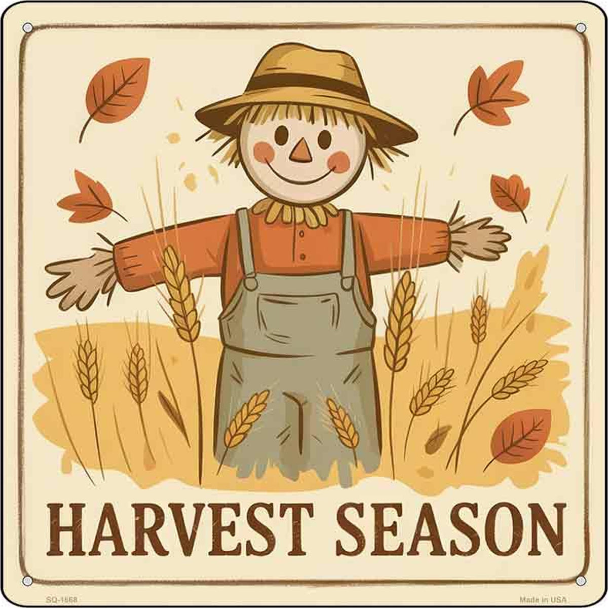 Harvest Season Novelty Metal Square Sign