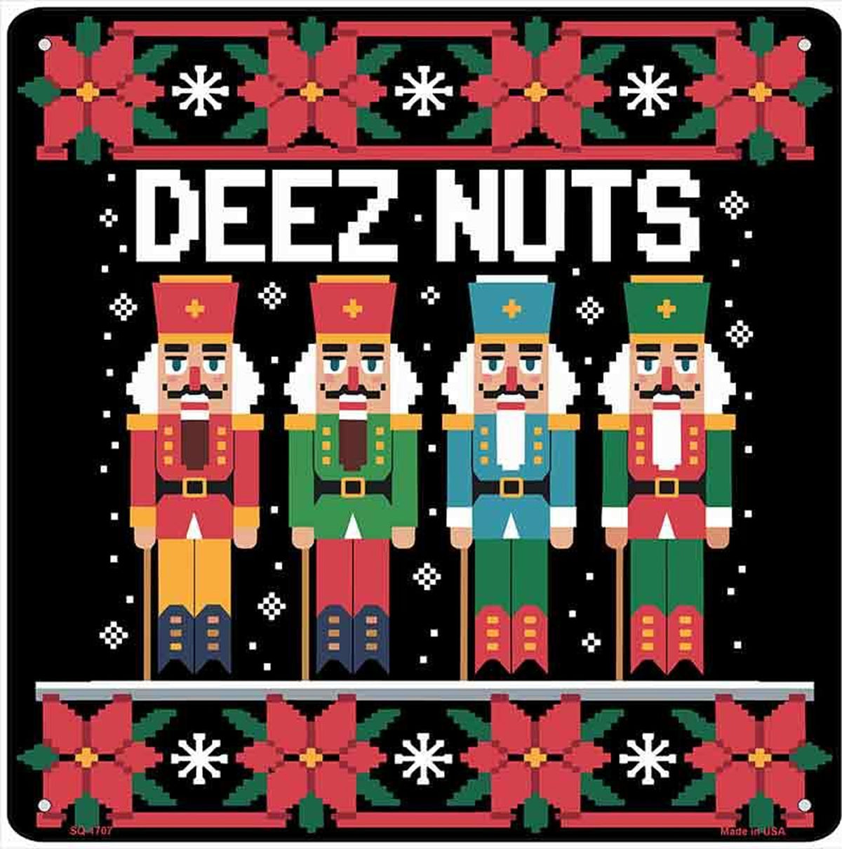 Deez Nuts Novelty Metal Square Sign