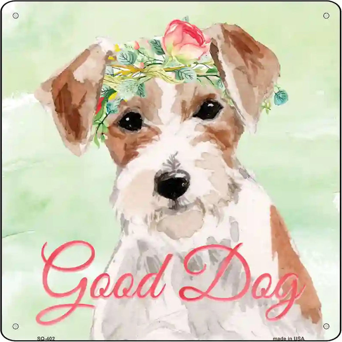 Jack Russell Good Dog Novelty Square Sign
