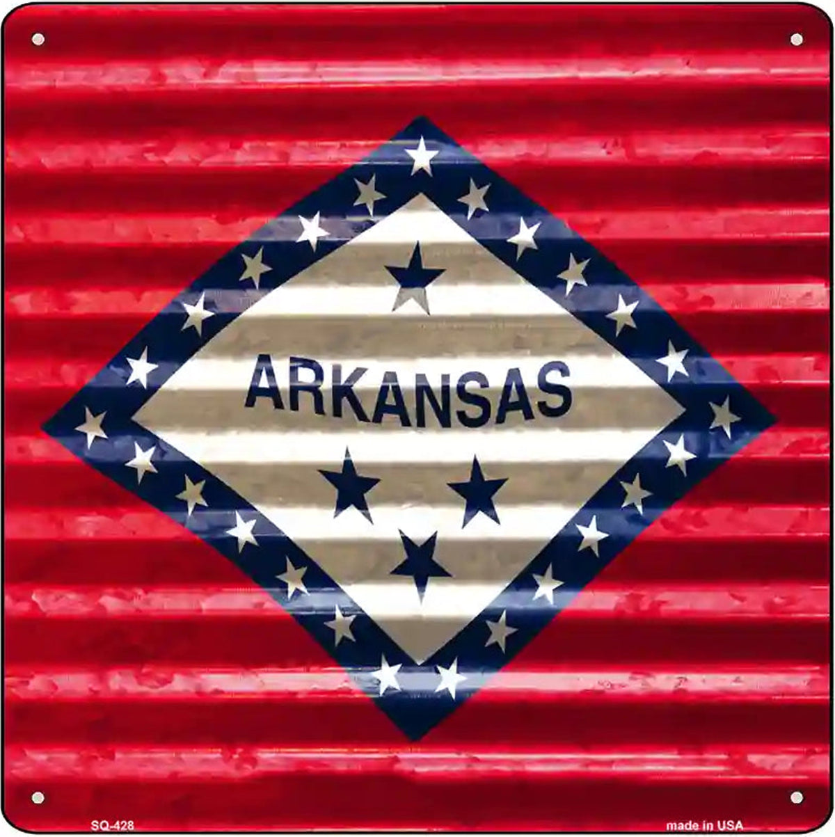 Arkansas Flag Corrugated Effect Novelty Square Sign