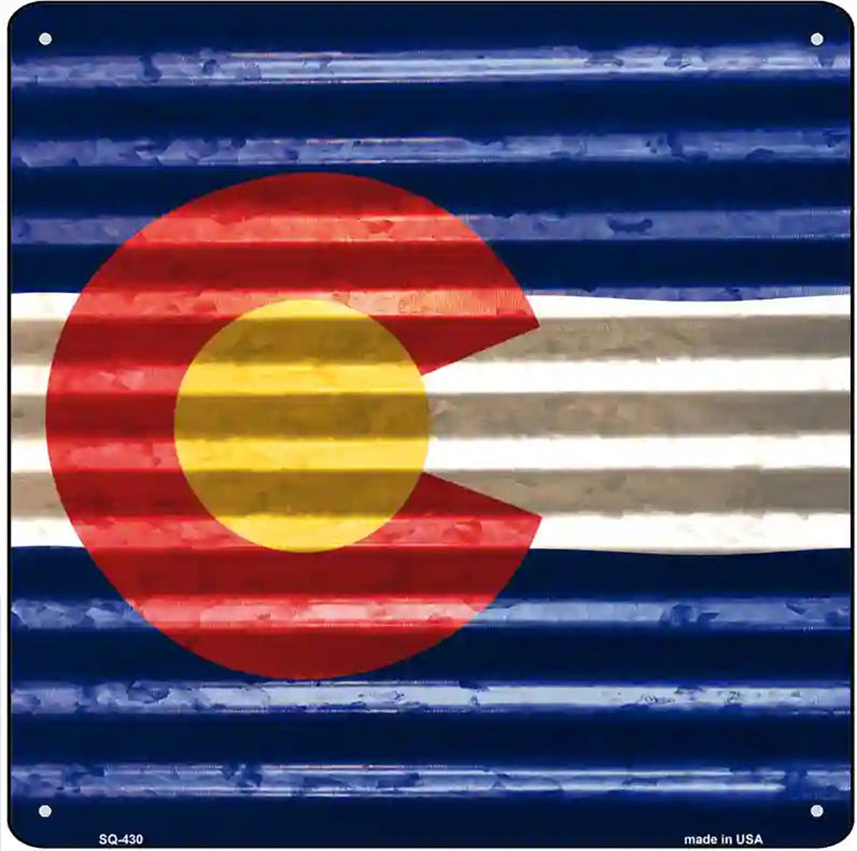 Colorado Flag Corrugated Effect Novelty Square Sign