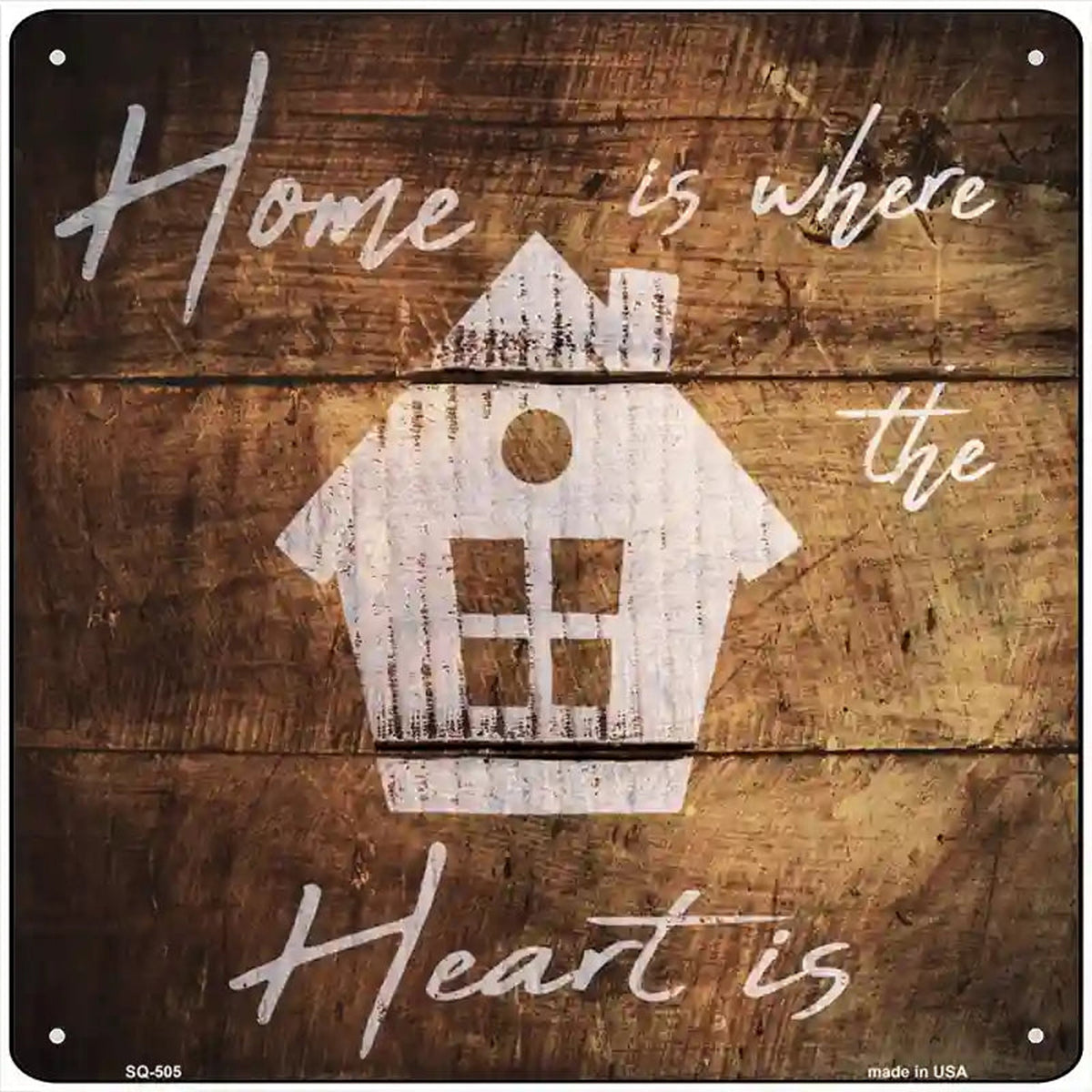My Heart Is Painted Stencil Novelty Square Sign