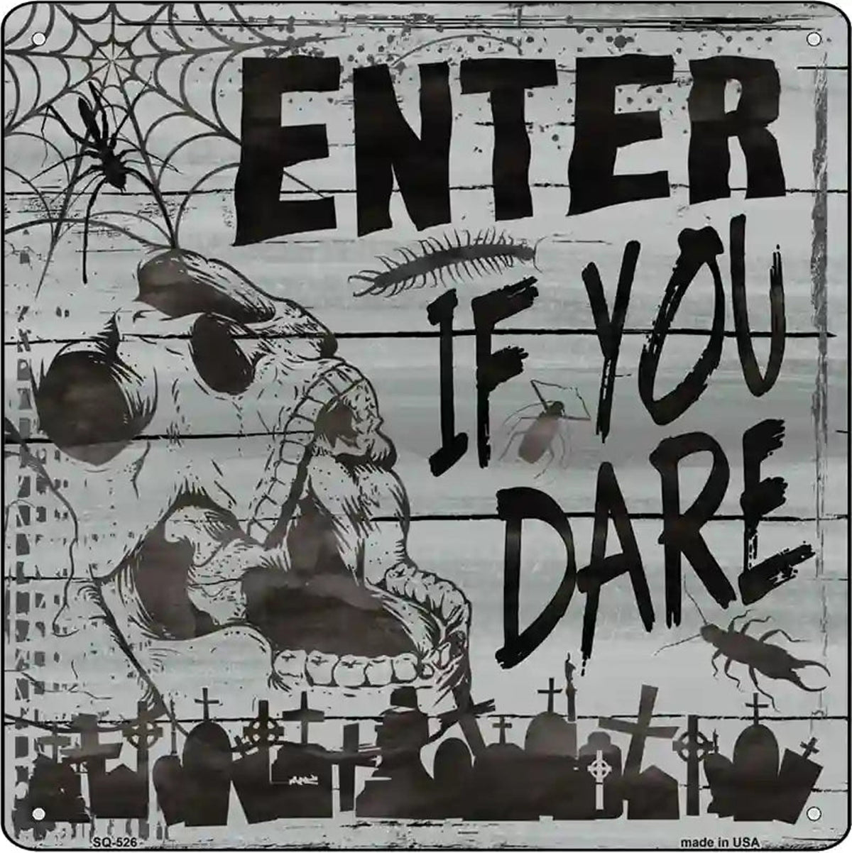 Enter If You Dare Novelty Metal Square Metal
