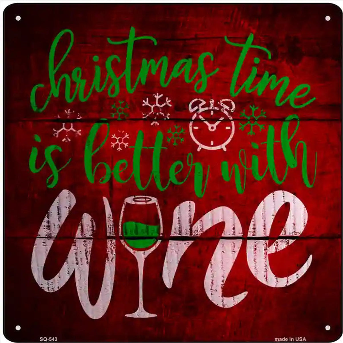 Better With Wine Novelty Metal Square Sign