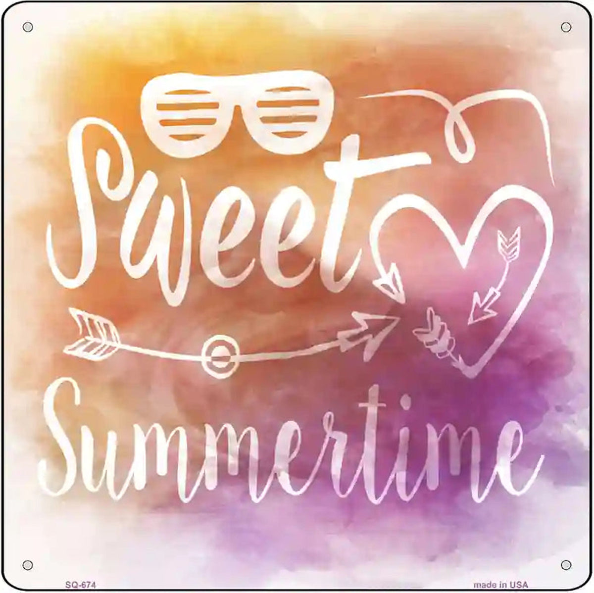 Sweet Summertime Novelty Metal Square Sign