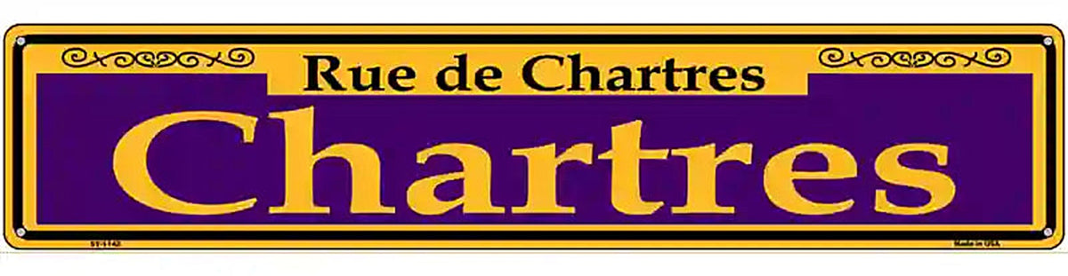 Chartres Purple Novelty Metal Street Sign