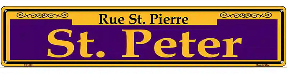 St. Peter Purple Novelty Metal Street Sign