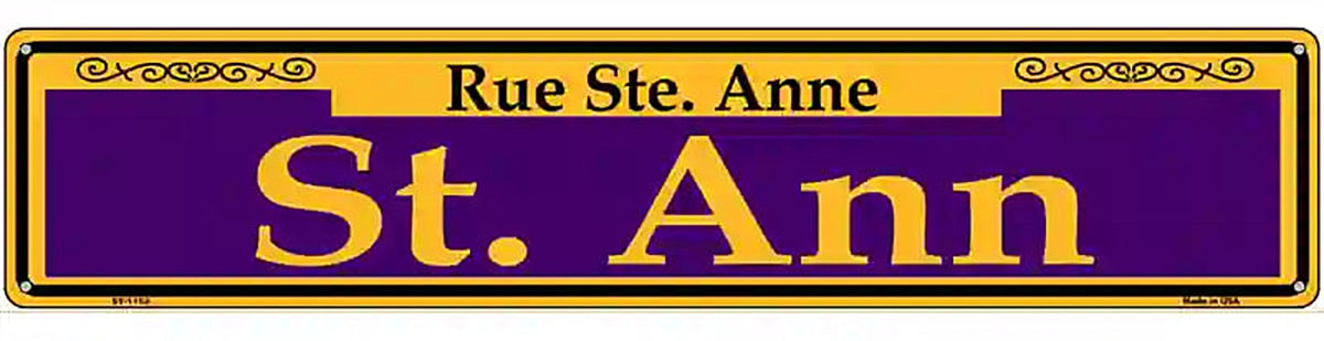 St. Ann Purple Novelty Metal Street Sign