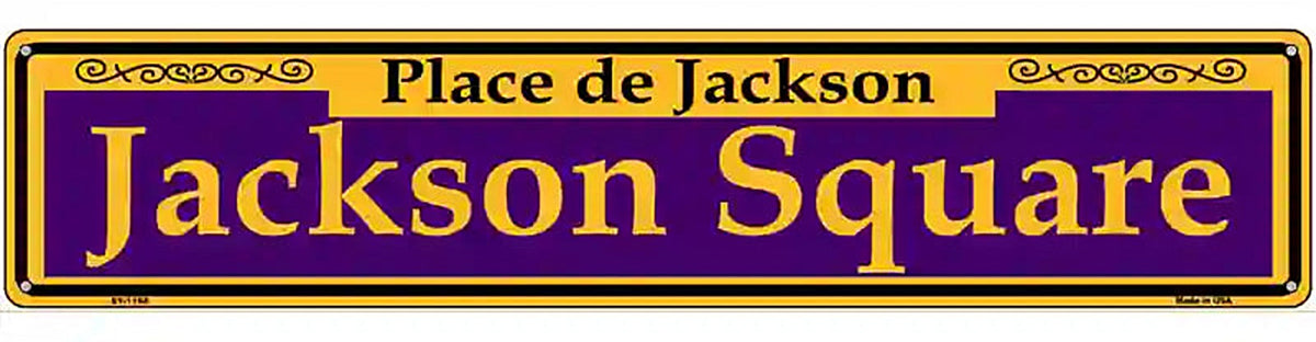 Jackson Square Purple Novelty Metal Street Sign