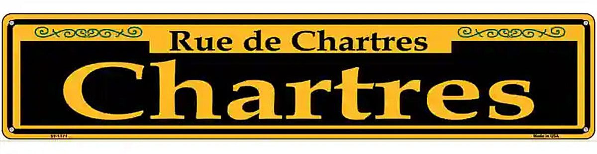 Chartres Yellow Novelty Metal Street Sign