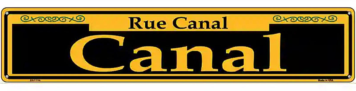 Canal Yellow Novelty Metal Street Sign