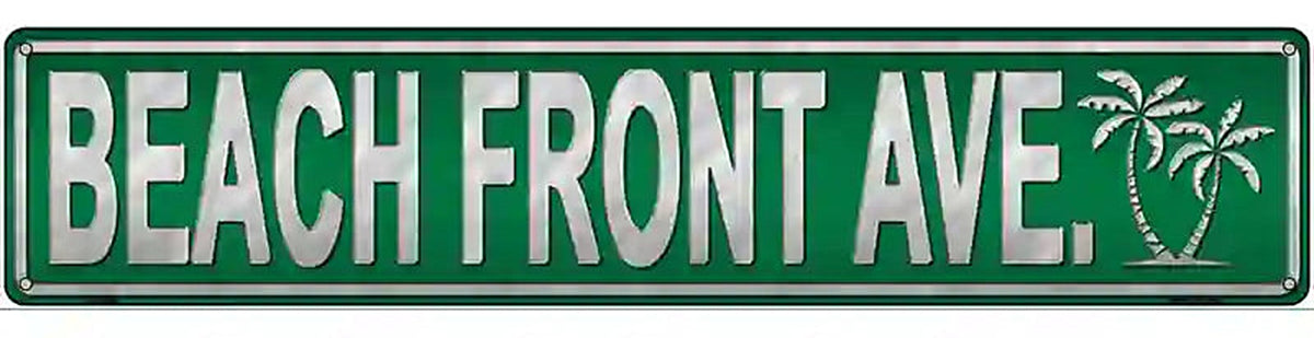 Beach Front Ave Novelty Metal Street Sign