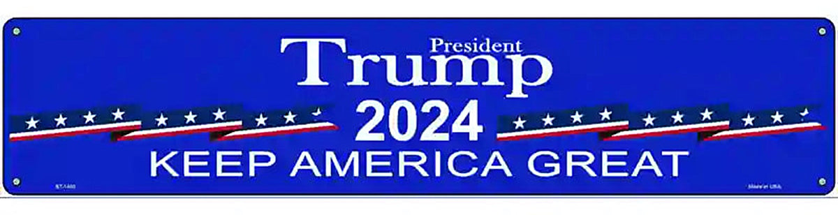 Blue Trump 2024 Novelty Metal Street Sign