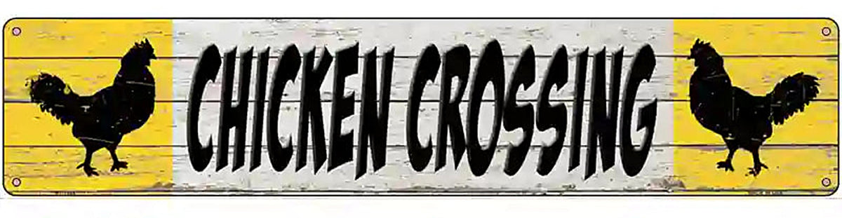 Chicken Crossing Novelty Metal Street Sign