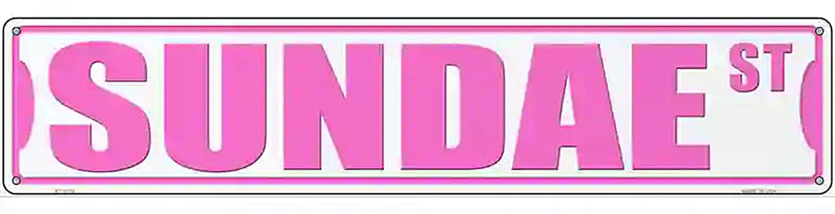 Sundae St Novelty Metal Street Sign