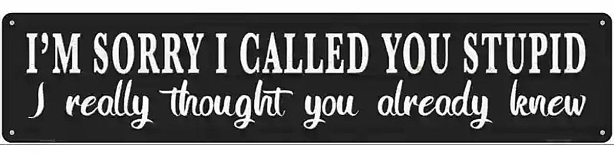 Sorry I Called You Stupid Novelty Metal Street Sign