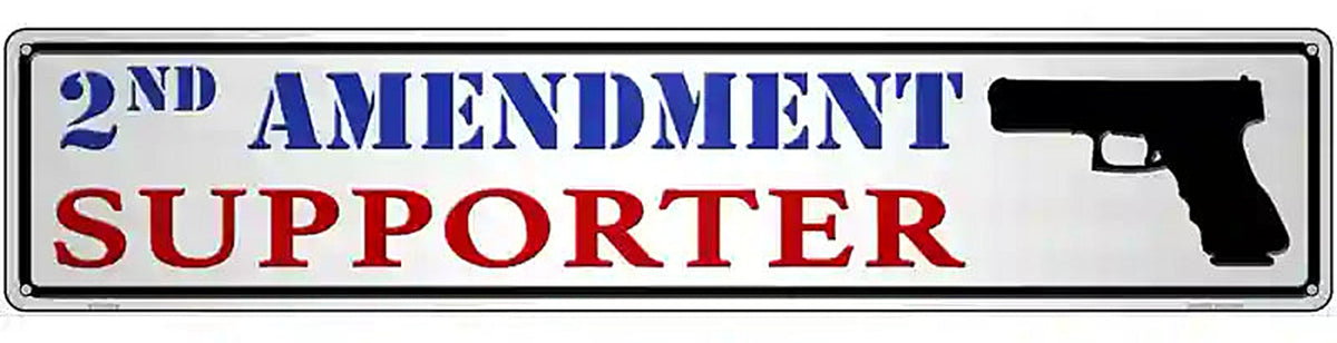 2nd Amendment Supporter Pistol Novelty Metal Street Sign