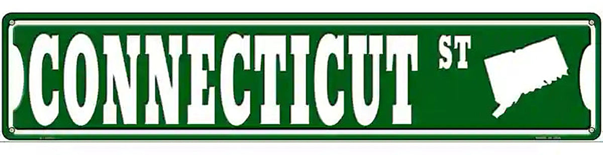Connecticut St Silhouette Novelty Metal Street Sign