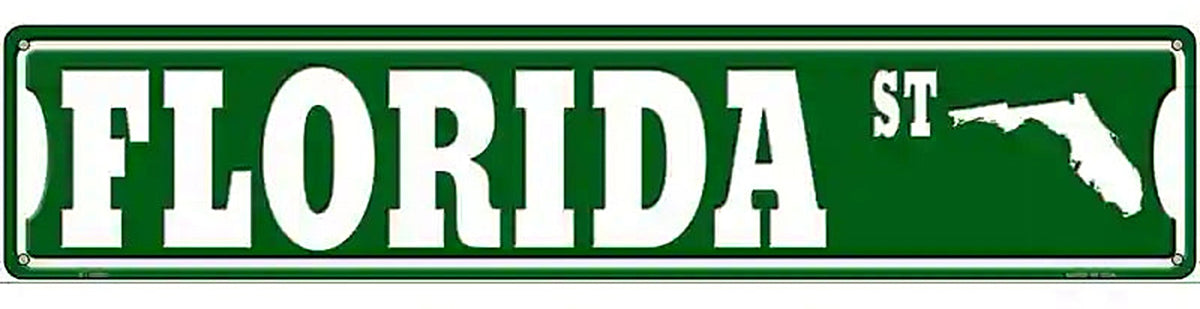 Florida St Silhouette Novelty Metal Street Sign