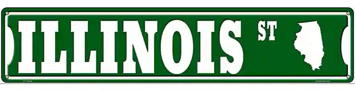 Illinois St Silhouette Novelty Metal Street Sign