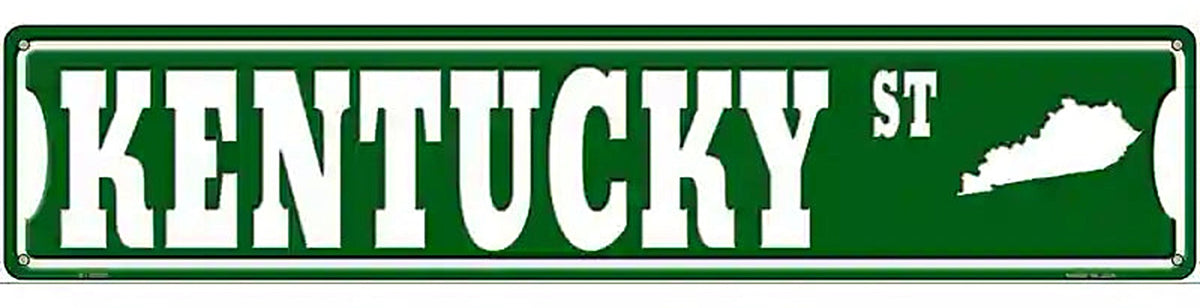 Kentucky St Silhouette Novelty Metal Street Sign