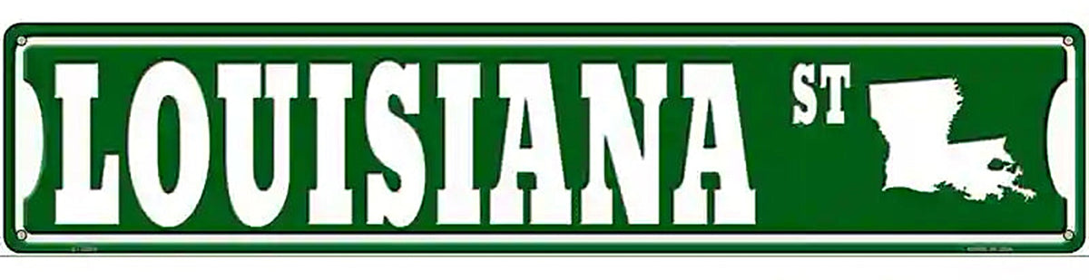 Louisiana St Silhouette Novelty Metal Street Sign