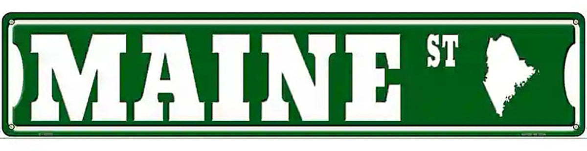 Maine St Silhouette Novelty Metal Street Sign
