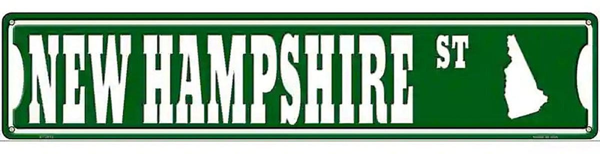 New Hampshire St Silhouette Novelty Metal Street Sign