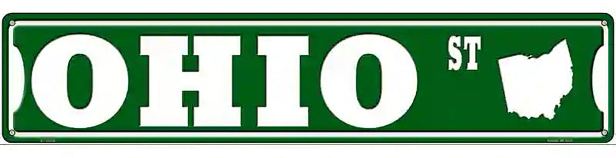 Ohio St Silhouette Novelty Metal Street Sign