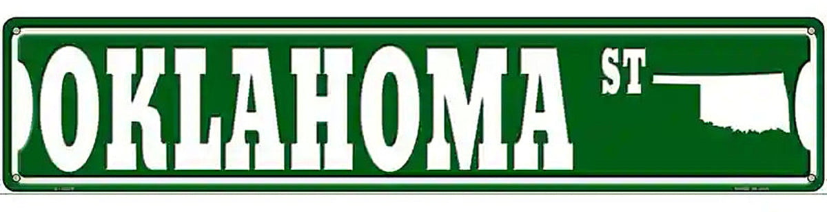 Oklahoma St Silhouette Novelty Metal Street Sign