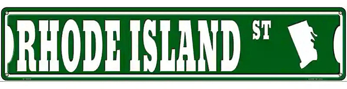 Rhode Island St Silhouette Novelty Metal Street Sign