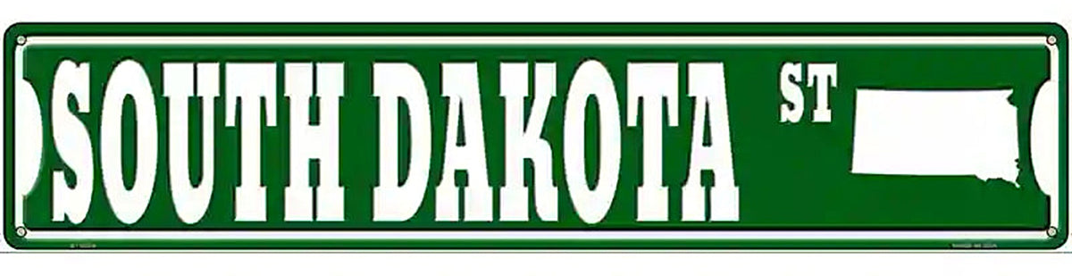 South Dakota St Silhouette Novelty Metal Street Sign