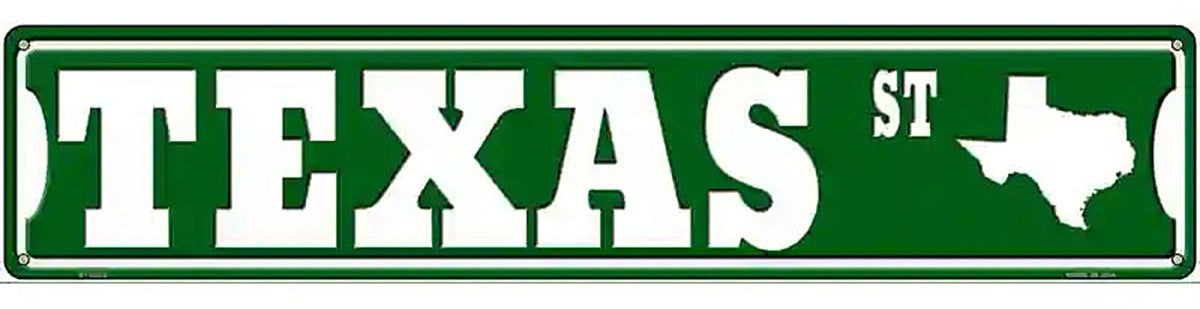Texas St Silhouette Novelty Metal Street Sign