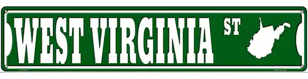 West Virginia St Silhouette Novelty Metal Street Sign