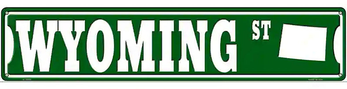 Wyoming St Silhouette Novelty Metal Street Sign